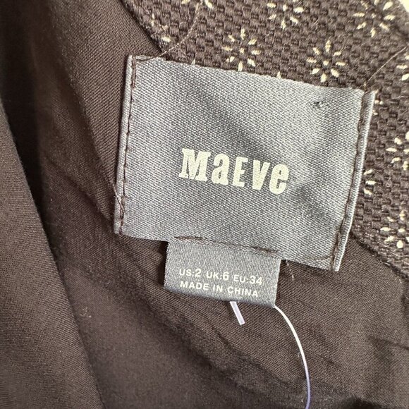 Anthropologie Maeve Ashbury Black Floral Studded One Shoulder Shift Dress Size 2 - Picture 3 of 16